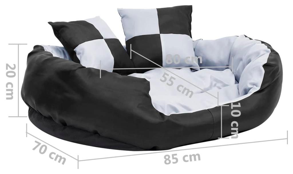 vidaXL Wendbares & waschbares Hundekissen Grau und Schwarz Produktbild 