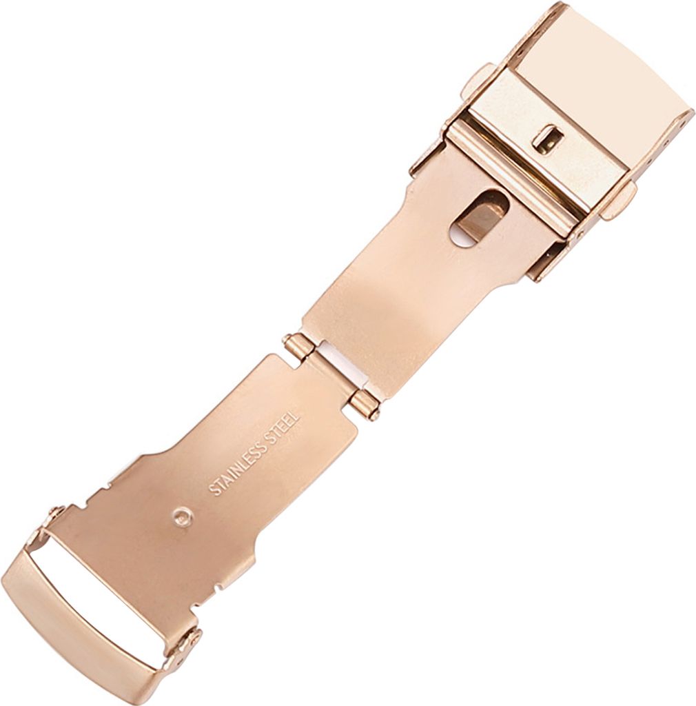 Uhr Buckle Universal Double Press Edelstahl Uhren Sicherheitsverschluss für den Uhrmacher-Rosegolden-Größen: 22 mm