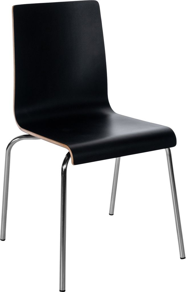 CLP Stapelstuhl Gahanna Formholz mit HPL-Laminat Stahlgestell belastbar bis 150 kg schwarz