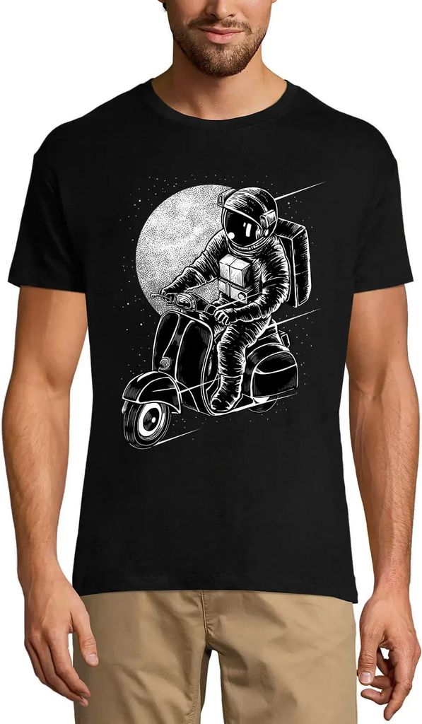 Herren Grafik T-Shirt Lieferung an den Weltraumastronauten – Delivery To The Space Astronau – Öko-Verantwortlich Vintage Jahrgang Kurzarm Lustige