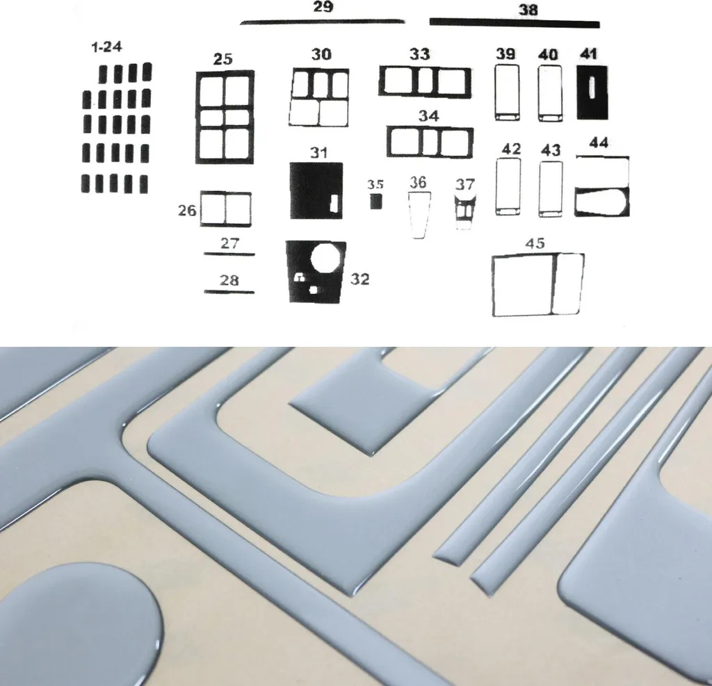 Arredamento interno abitacolo per Volvo FH 460 2002-2012 ottica in alluminio 45pz