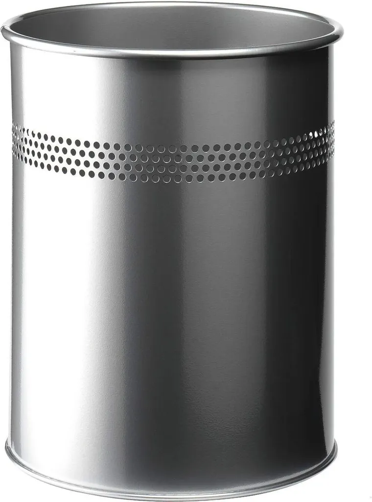 DURABLE 330023 Corbeille à papier ronde ajourée 15L en métal Argent