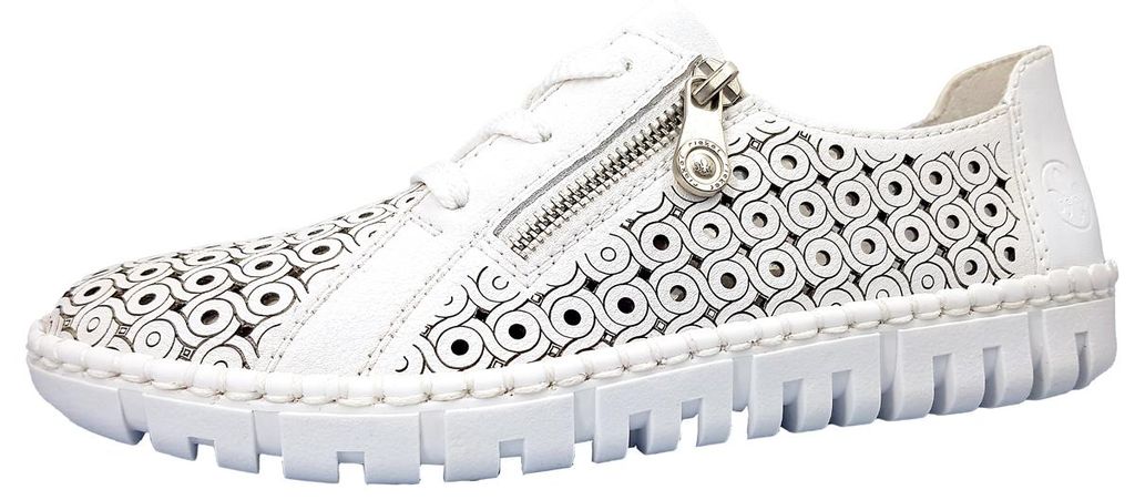 Rieker Damen Echtleder Halbschuh weiß, Damen:42 EU Produktbild 