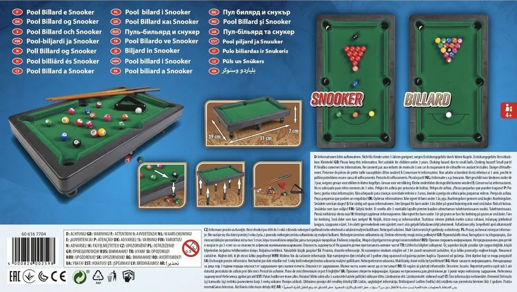 Mini Billard Noris en Bois avec Accessoires Complets de Jeu de Snooker - 2