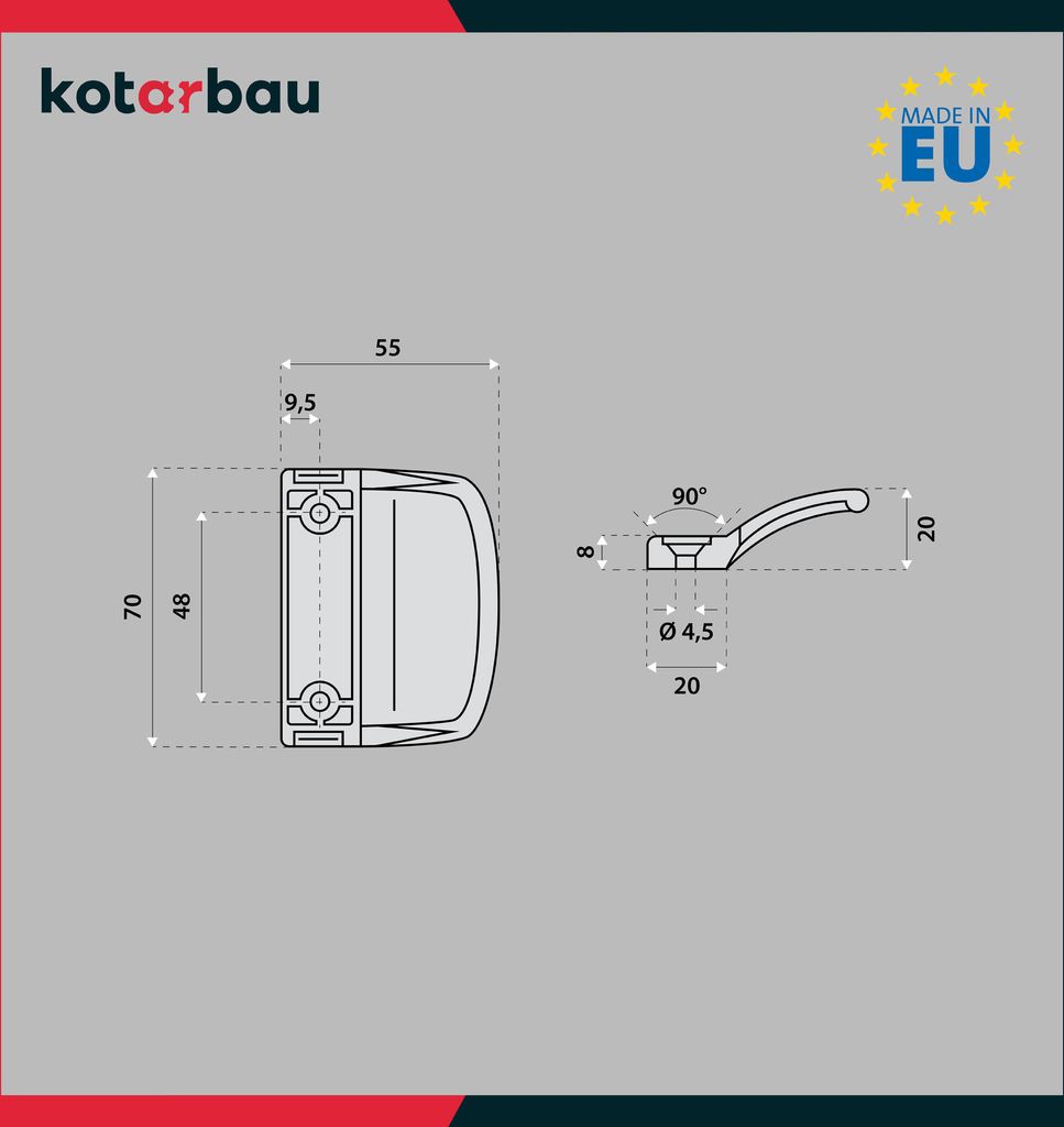INOVATEC Balkontürgriff Aus LURAN® S - 3 Farben - Für Türen Und Schubladen