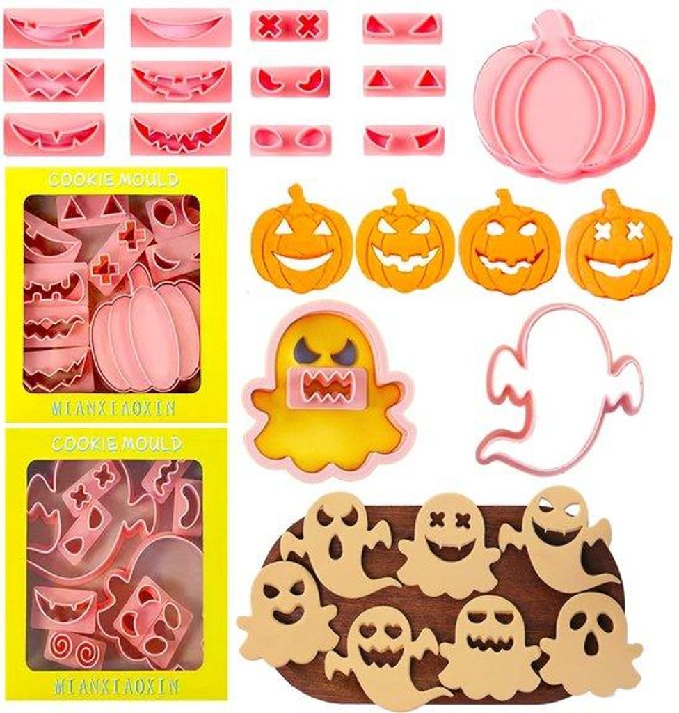 Kinderkoekjesvormen in Tierform, 16 Stück, Bäckereiformen, Fondantformen, Halloween-Sandwichformen