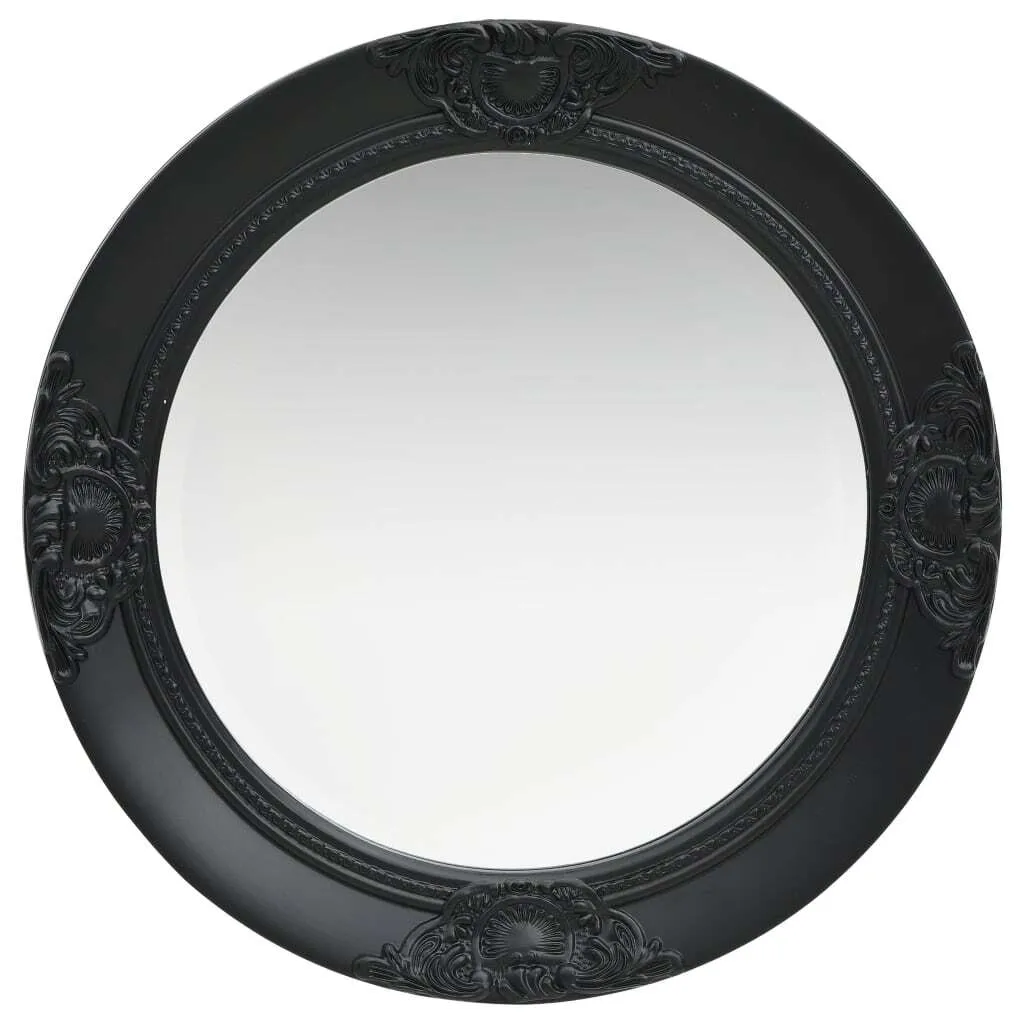 Miroir baroque noir 50cm pour salon, entrée ou chambre chic