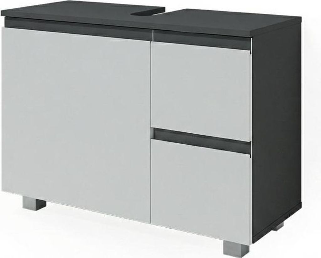 Waschbeckenunterschrank Vicco J-Shape Anthrazit/Weiß 80 x Produktbild 