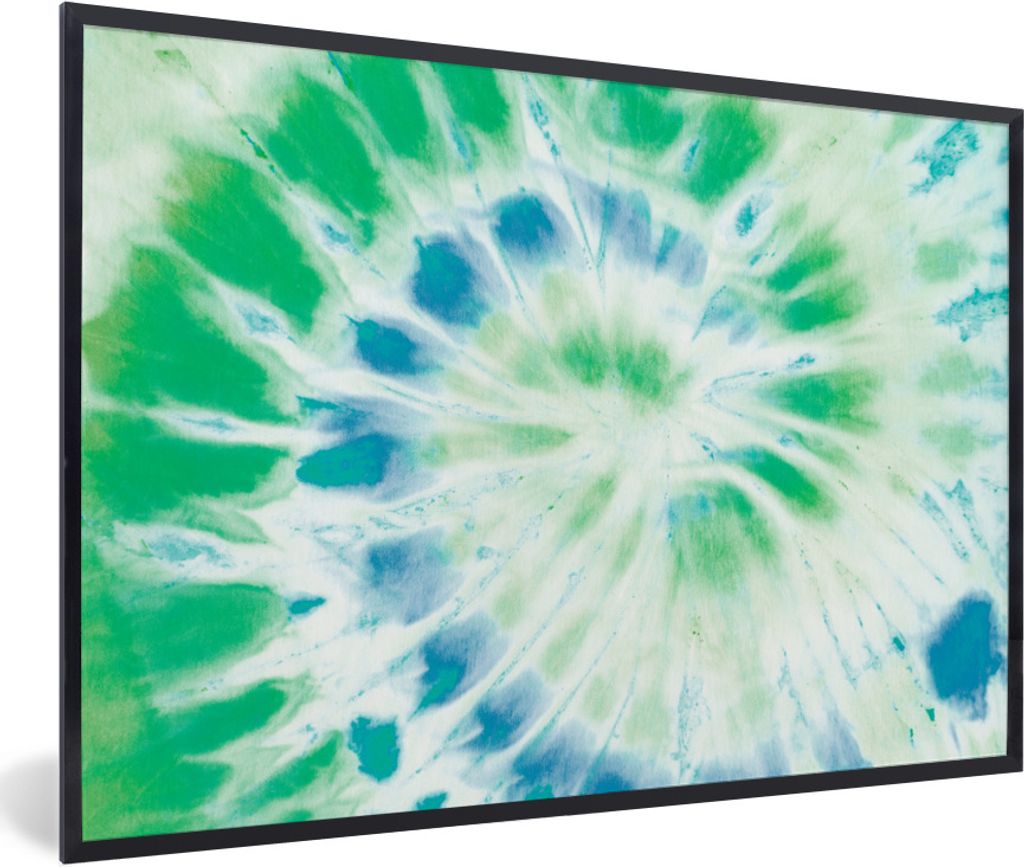 MuchoWow Gerahmtes Poster Sommer - Krawattenfärbung - Hippie 60x40 cm - Poster mit Schwarzem Bilderrahmen Wandposter Rahmen Foto Bilder - Printi...