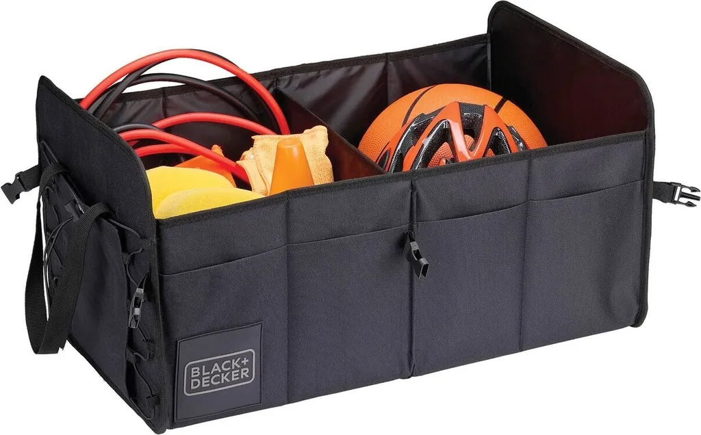 Boîte de rangement coffre noire robuste, imperméable et pliable - 60 cm