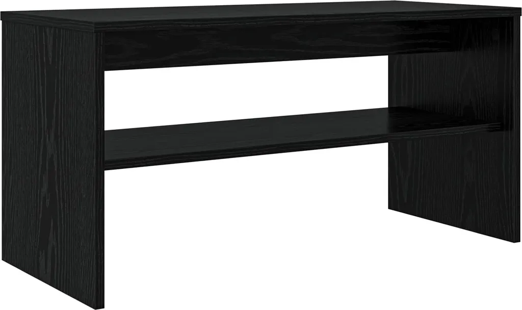 Mobiletto TV Nero 80 cm Legno - Design Minimalista Rovere Scuro