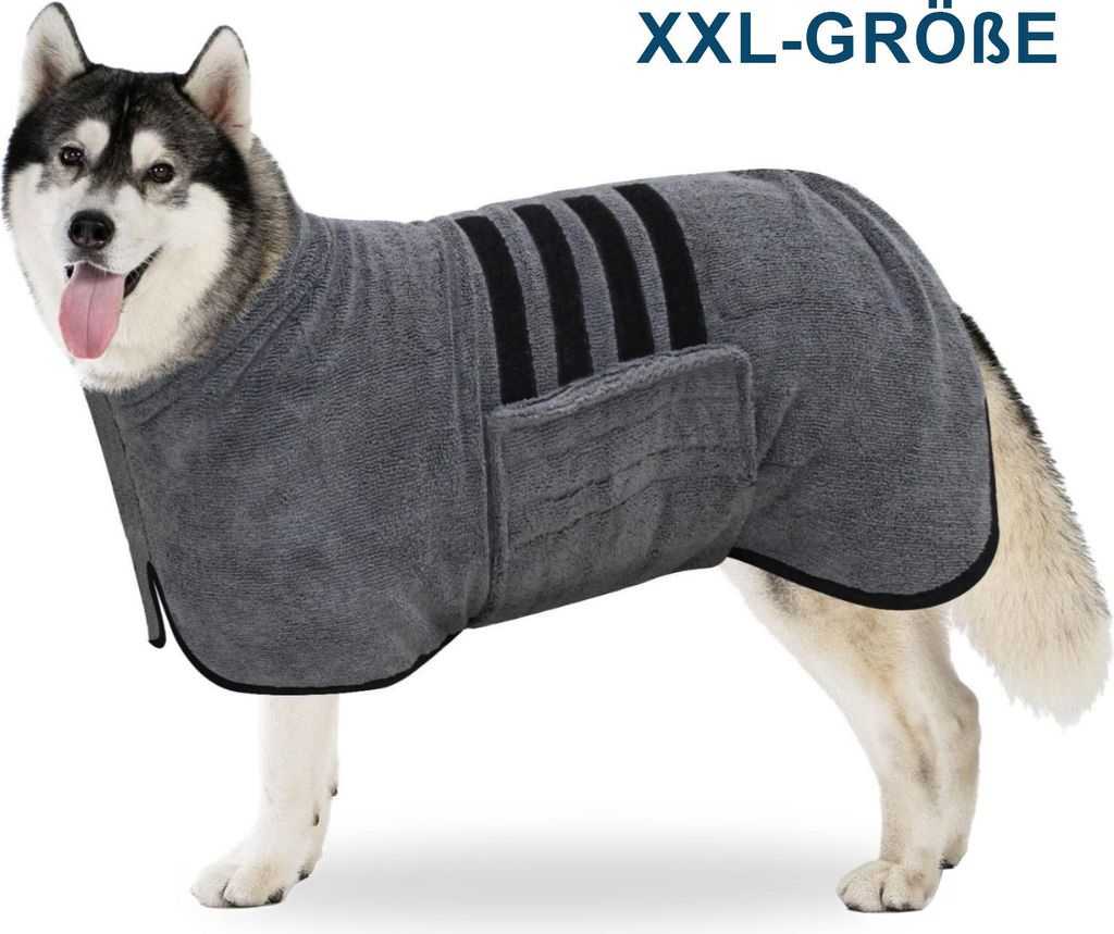 STILVORA Hundemäntel, Schnelltrocknendes Haustier Handtuch, Bademantel für Hund & Katze, super saugfähig, weich & bequem, ideal nach Bad, Regen ...