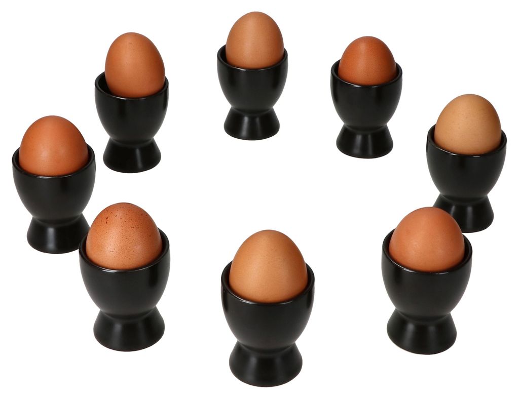 8x Nero Eierbecher schwarz Steingut für 8 Personen Produktbild 