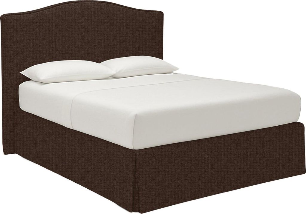 Dmora Doppelbett Turania Braun, abziehbarer Bettkasten