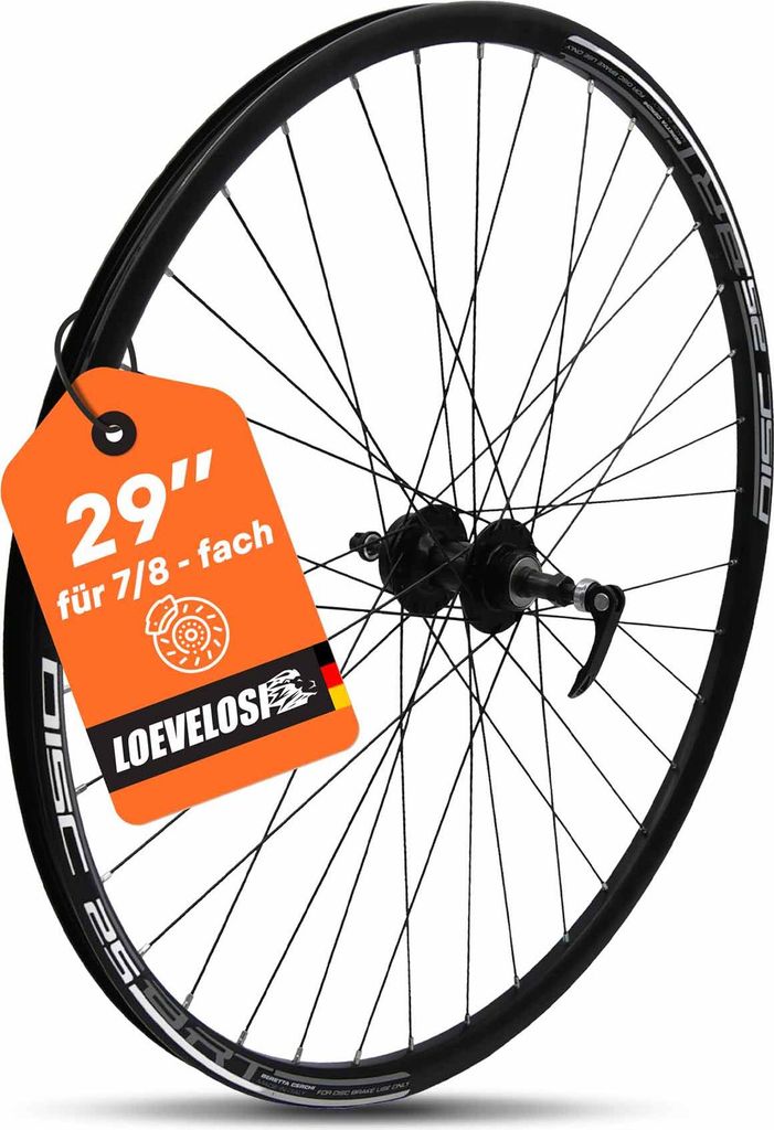 Laufrad Hinterrad 29" MTB schwarz für Schraubkranz 7/8-fach Produktbild 