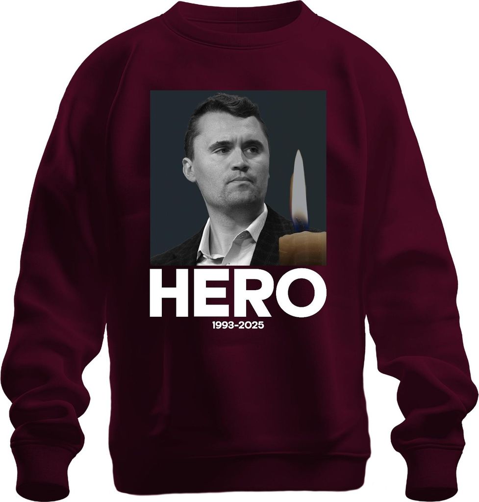 Charlie Kirk Hero Ruhe in Frieden Republikaner Berater Präsident Uni Sweatshirt Pullover, Burgundy, M