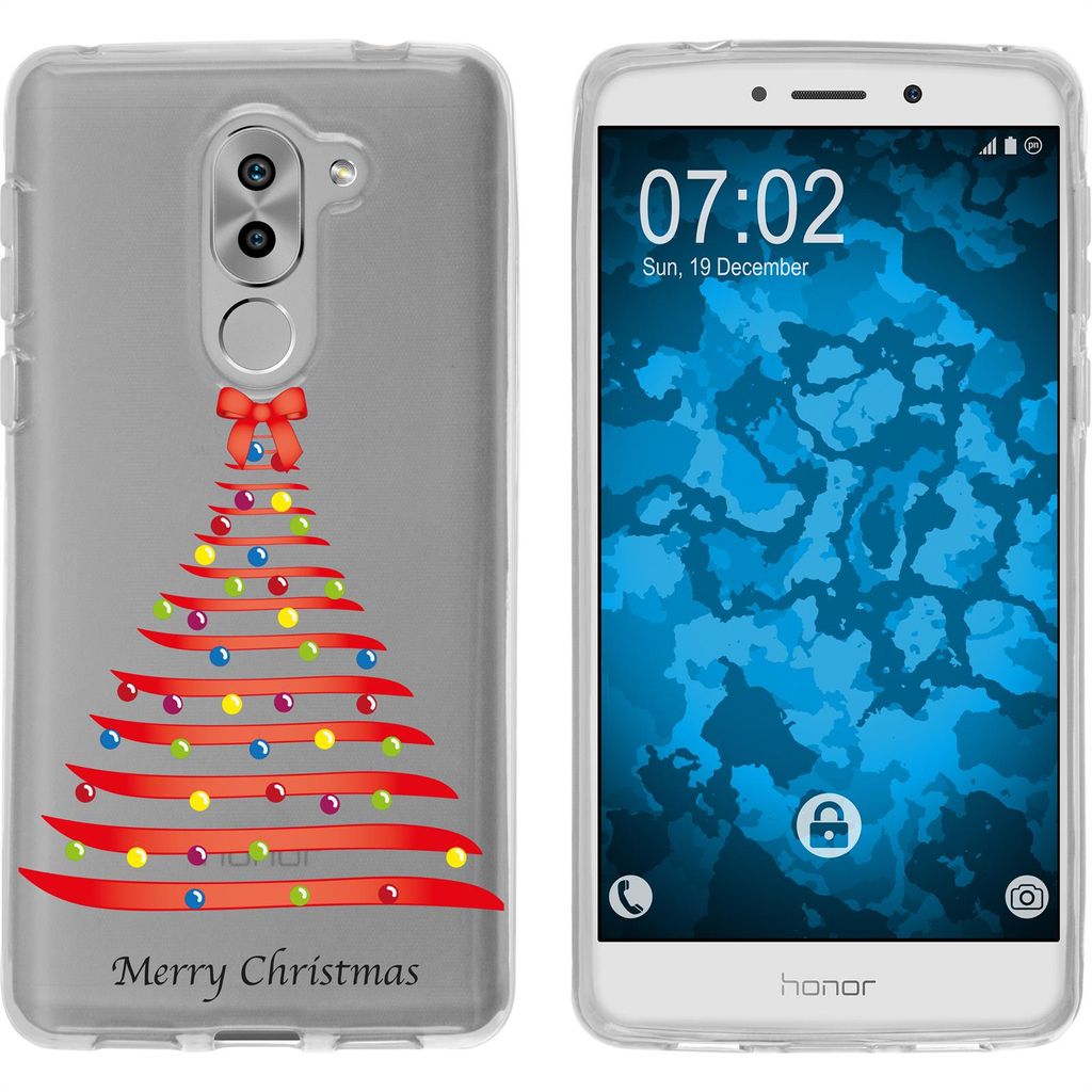 PhoneNatic Case kompatibel mit Huawei Honor 6x Silikon-Hülle X Mas Weihnachten Weihnachtsbaum M1