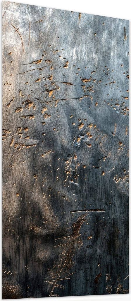 Glasbild 30x60cm in XXL für Wohnzimmer, Schlafzimmer Motiv Metalltextur