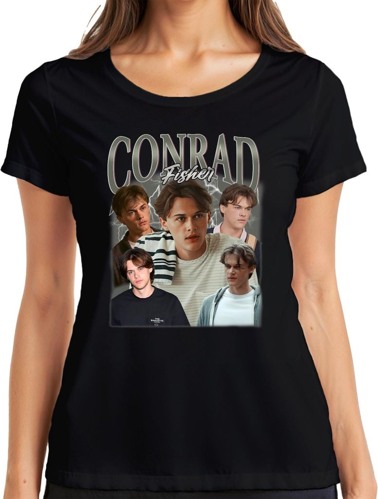 Conrad Fisher Vintage 90er The Summer I Turned Pretty Damen T-Shirt, Schwarz, L