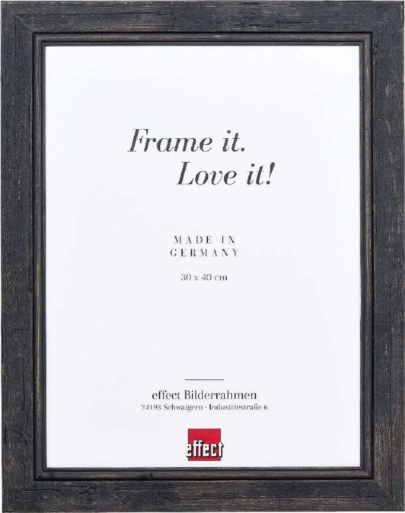 Cadre photo bois noir 20x25 cm avec vitre en verre clair et finition 2240