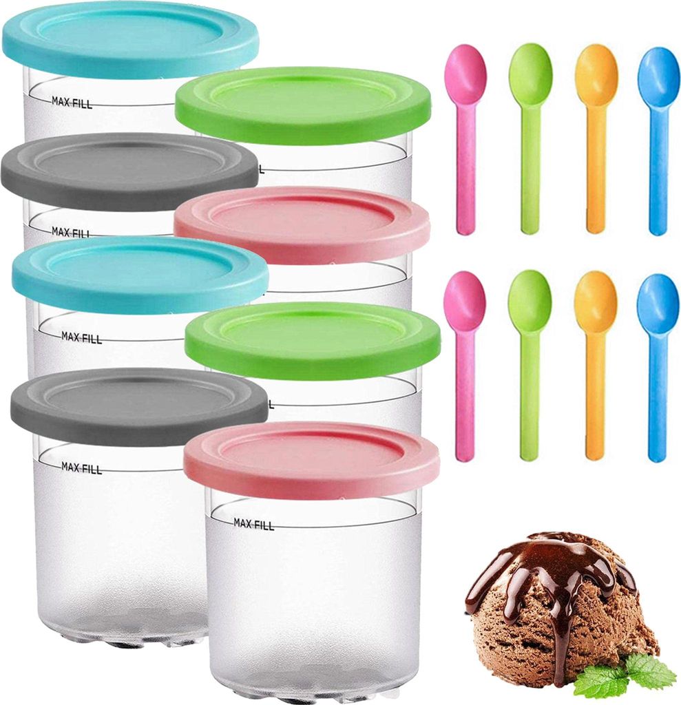 8 x Eiscreme Behälter mit Deckel für Ninja Produktbild 