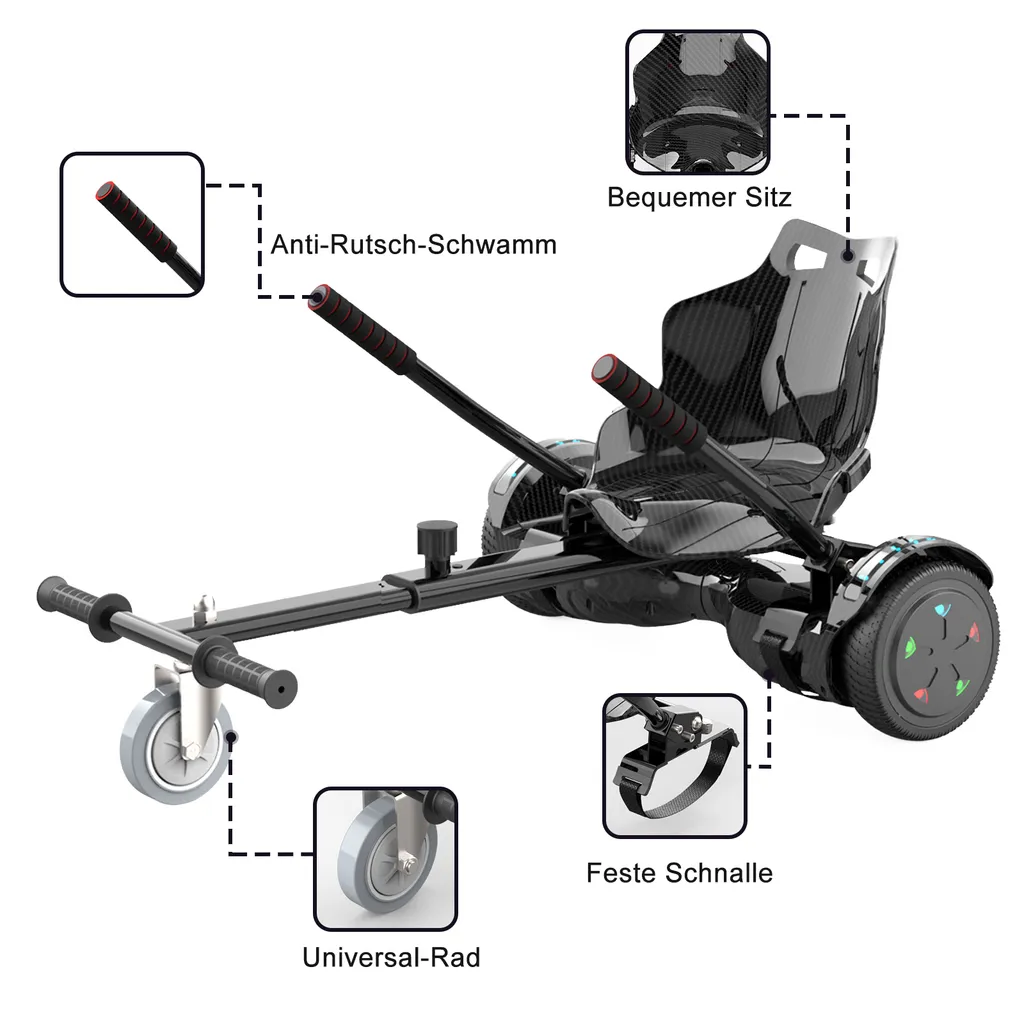 EVERCROSS TECH Hoverboard 6,5 Pouces avec Hoverkart et Bluetooth LED - 5