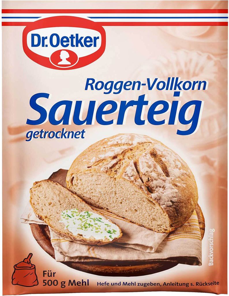 Dr. Oetker Roggen Vollkorn Sauerteig getrocknet Produktbild 