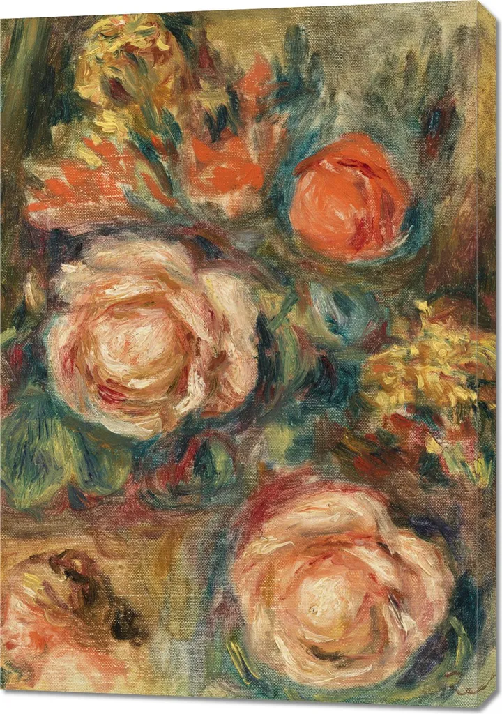 Affiche d'Art 70x100cm Bouquet de Roses Renoir pour Décoration Murale