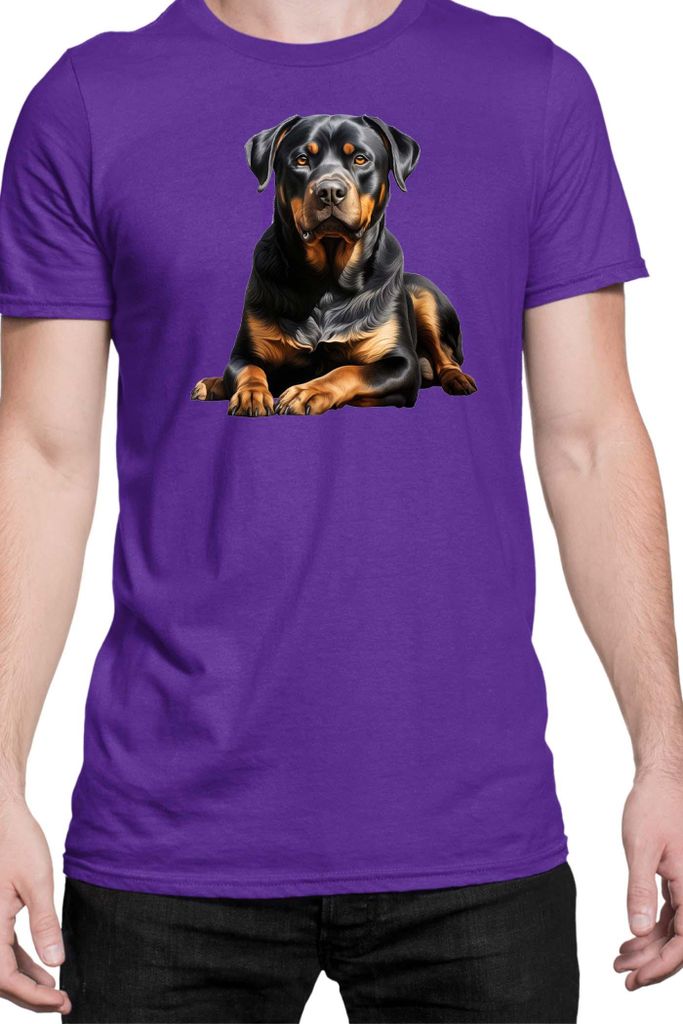 Herren T-Shirt Dogs Breeds Rottweiler Dog Breed 006, Man L / Lila