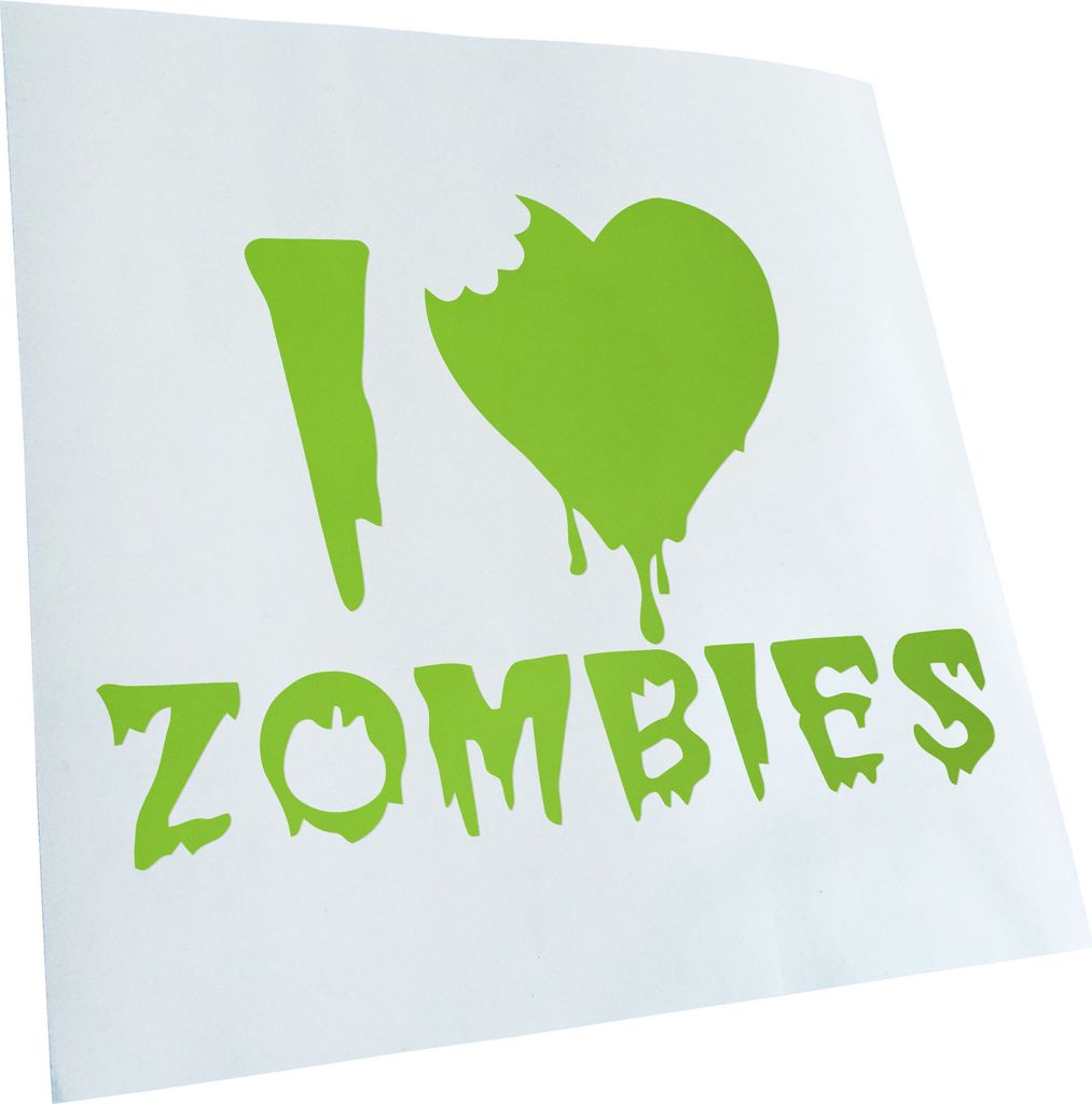 Kiwistar - Autoaufkleber - I Love Zombies Heckscheibe - Aufkleber für Auto Kfz Fahrrad, LKW, Truck Mofa