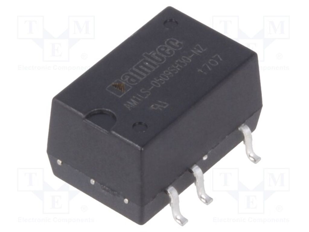 1x Wandler: DC/DC 9VDC IAusg: 111mA SMD UEing: 4,5÷5,5V 1W 1,5g AM1LS-0509SH30-NZ DC