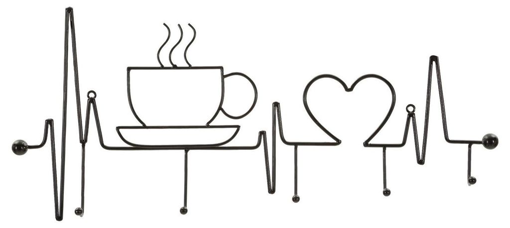 Mauro Ferretti BREAKFAST WALL HANGER Schwarz 60x3,8x26,7 cm