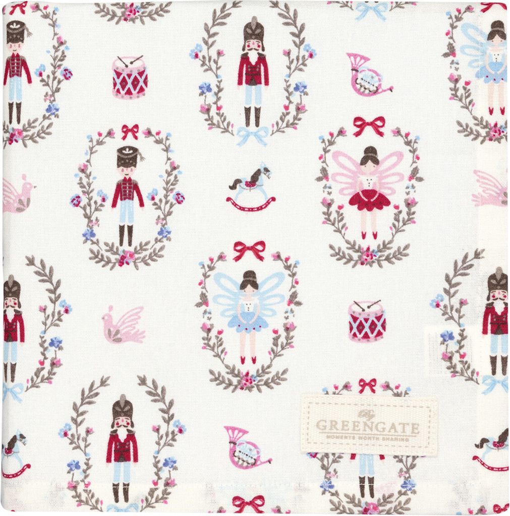 Greengate Cindarella Tischdecke white 100x100cm
