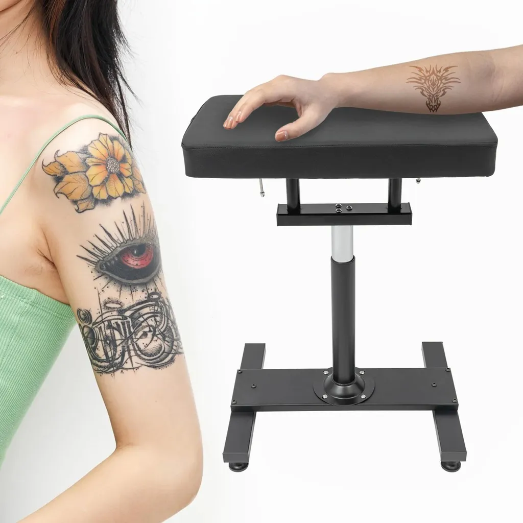 Support tatouage réglable pour confort client et précision du geste