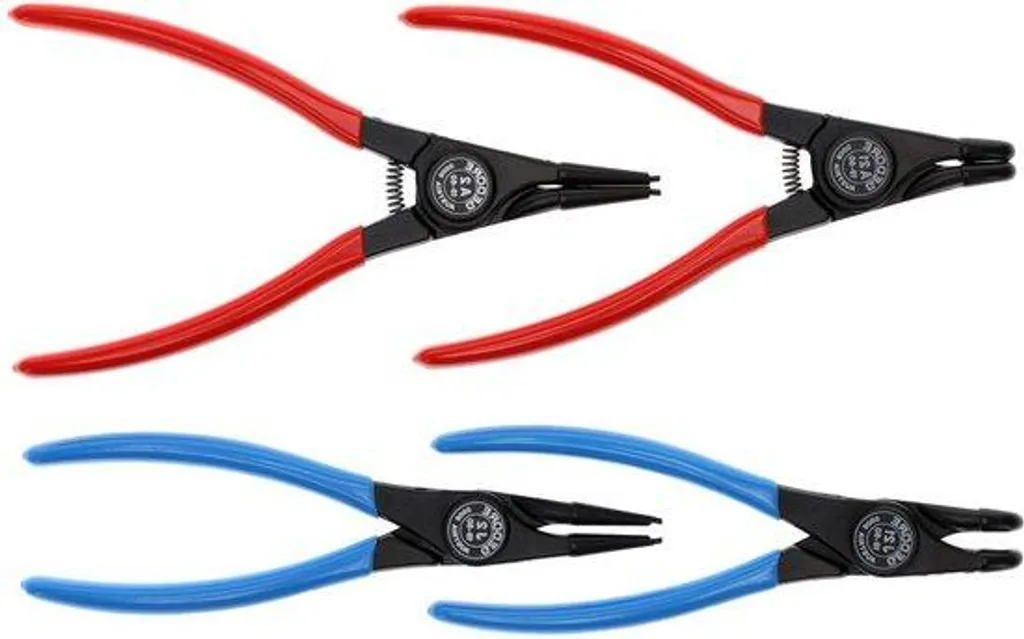 Pinces à circlips en acier forgé : lot de 4 pièces avec pointes 90°