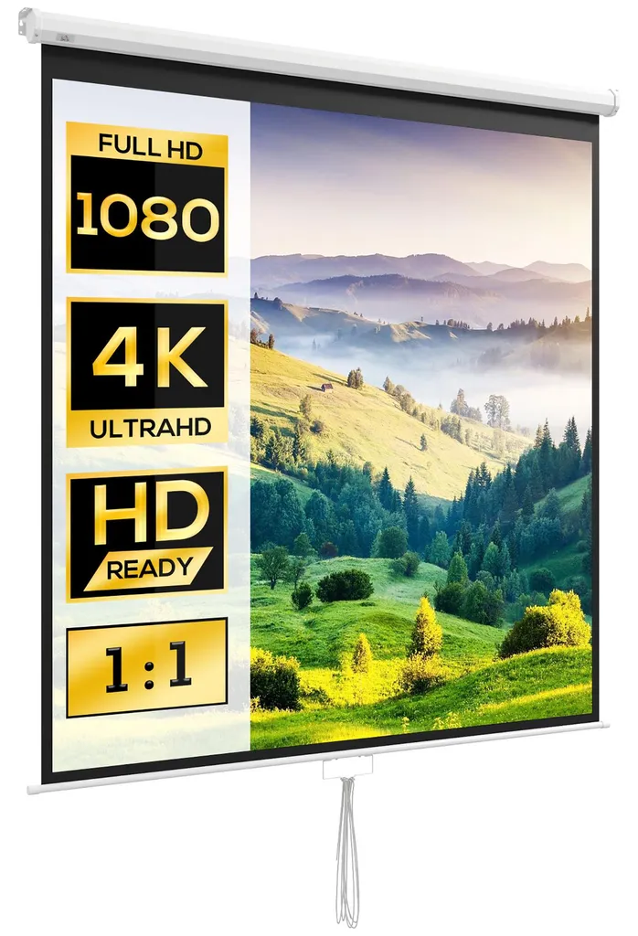 Toile de projection Home Cinéma 178x178 cm écran blanc mat pour projecteur