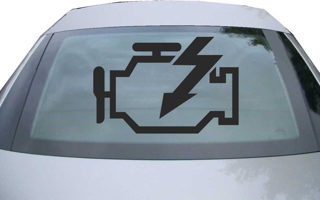 Indigos UG - Aufkleber Heckscheibe & Motorklappe DE2857 - schwarz - 600x400 mm - Check Engine - Auto Scheiben Fenster Heckklappe Tuning Racing JDM ...