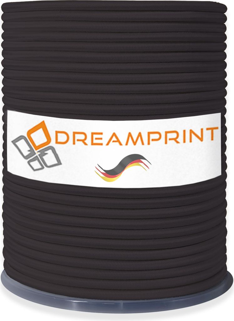 Dreamprint Expanderseil 100m Schwarz 6mm Ø – Gummiseil, Planenseil