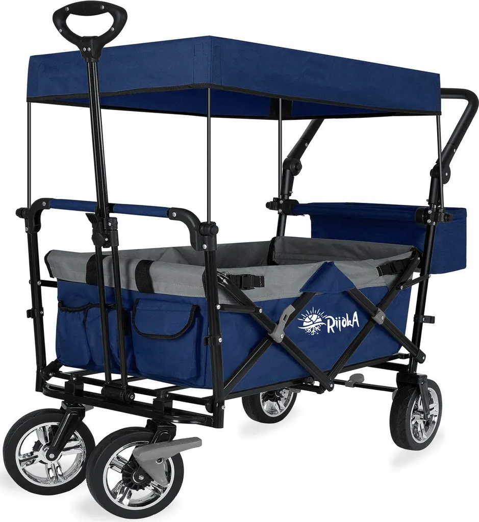Carrello a Mano Rijoka Pieghevole | Off-Road Leggero con Tettuccio