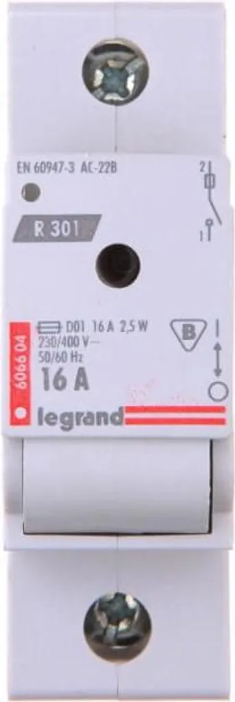 Coupe-circuit à fusible D01 1P 16A R301 606604 montage sur rail DIN