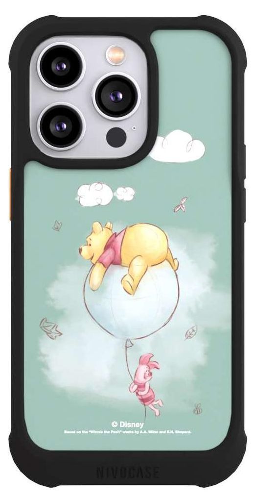 NIVOCASE Hülle für Apple iPhone 14 Pro Stoßfeste Handyhülle NIVOmax Case Schwarz Bär Disney Winnie Puuh