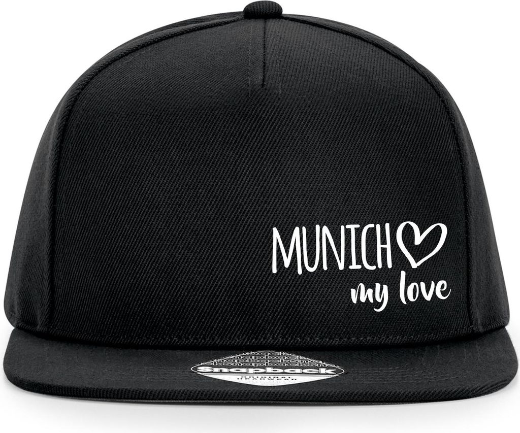 Huuraa Cappy Mütze Munich my love Black Polyester Snapback Kappe Geschenkidee