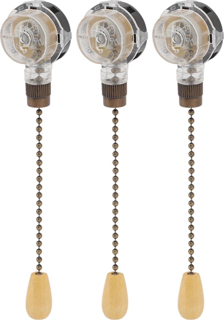 3Pcs Deckenventilator Lampe Schalter Rustproof Ersatz Decke Licht ziehen Kette Schalter 250V 125V