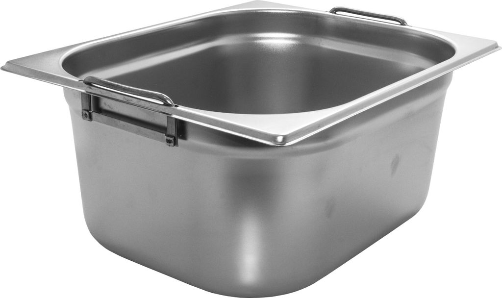 AcMax GN 1/2 Gastronormbehälter GN-Behälter Edelstahl 9,5 Liter Tiefe 150mm FALLGRIFF