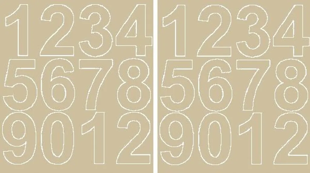 Numeri Adesivi Professionali 70mm Beige - Adesivi per Magazzino