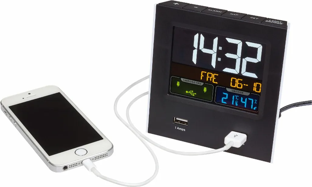 Réveil de table compact numérique Mini Charge pour bureau et chambre