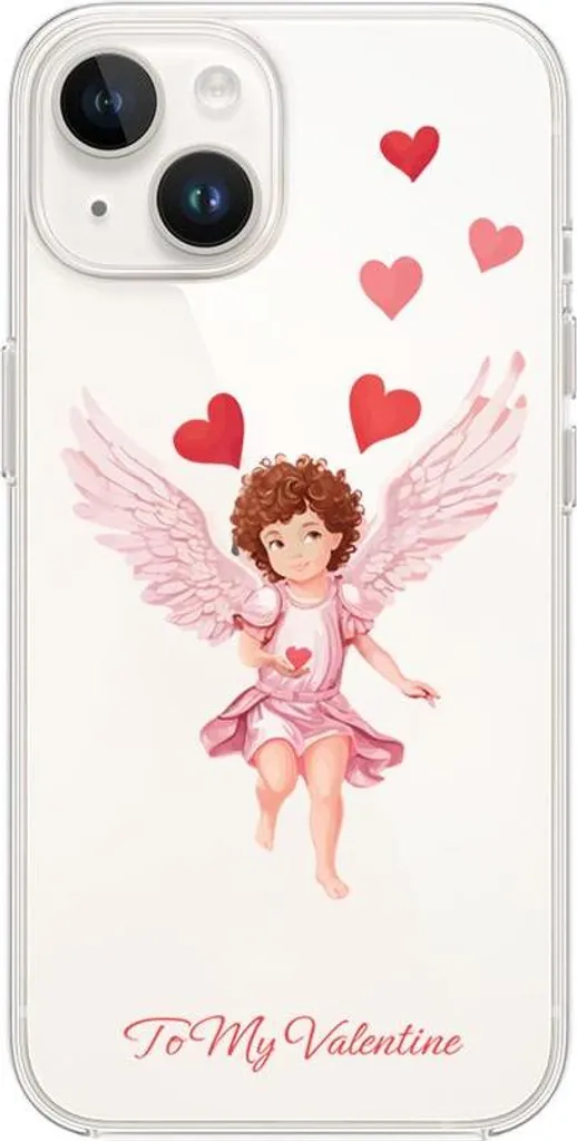 Custodia per iPhone 14, trasparente, silicone flessibile, Amor