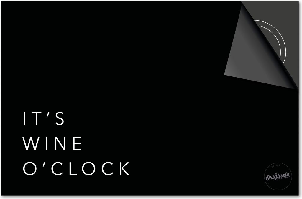 Induktionsschutz 71x52 - abdeckplatte Induktion matt- Dietrix Kochfeldschutz- Exklusive - Zitate - It’s Wine o’Clock Schwarz