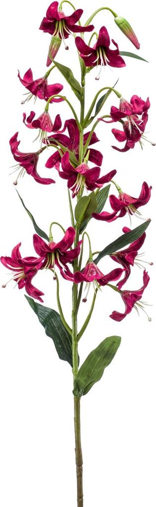 artplants.de Tigerlilie künstlich ARAMAIO, Burgunderrot, 80cm - Kunst Tigerblume/Pfauenlilie Textilblume