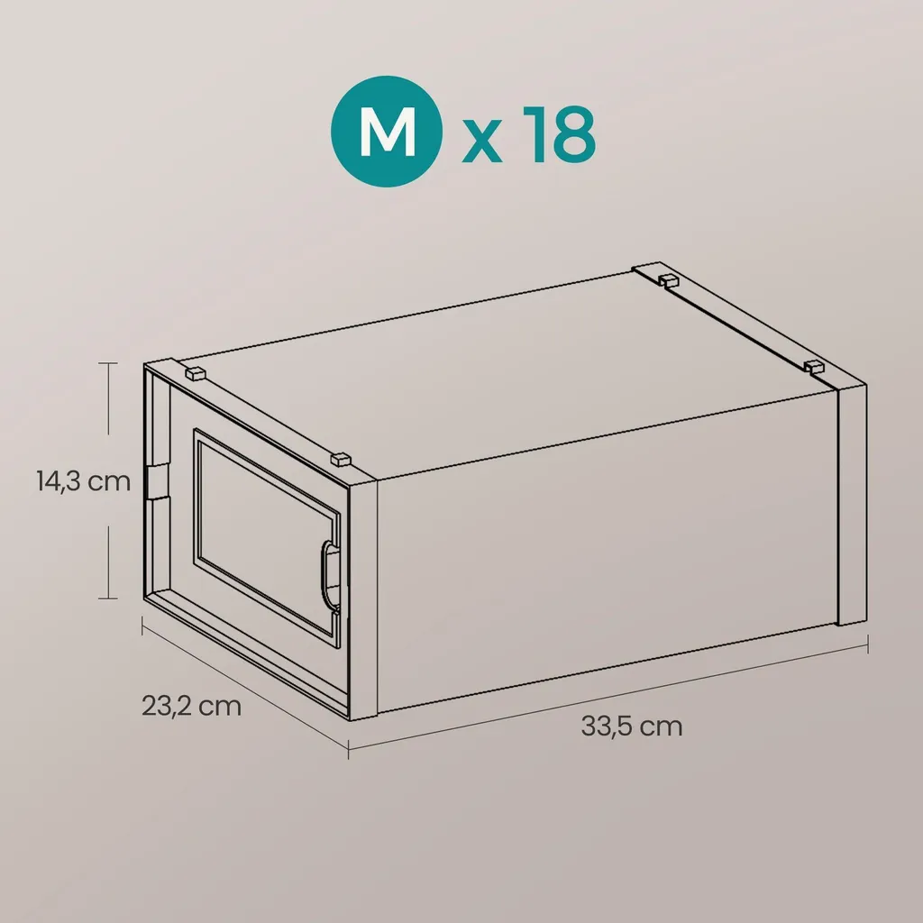Boîtes à Chaussures Anti-Poussière Rootz - Set de 18 Modules Empilables - 4